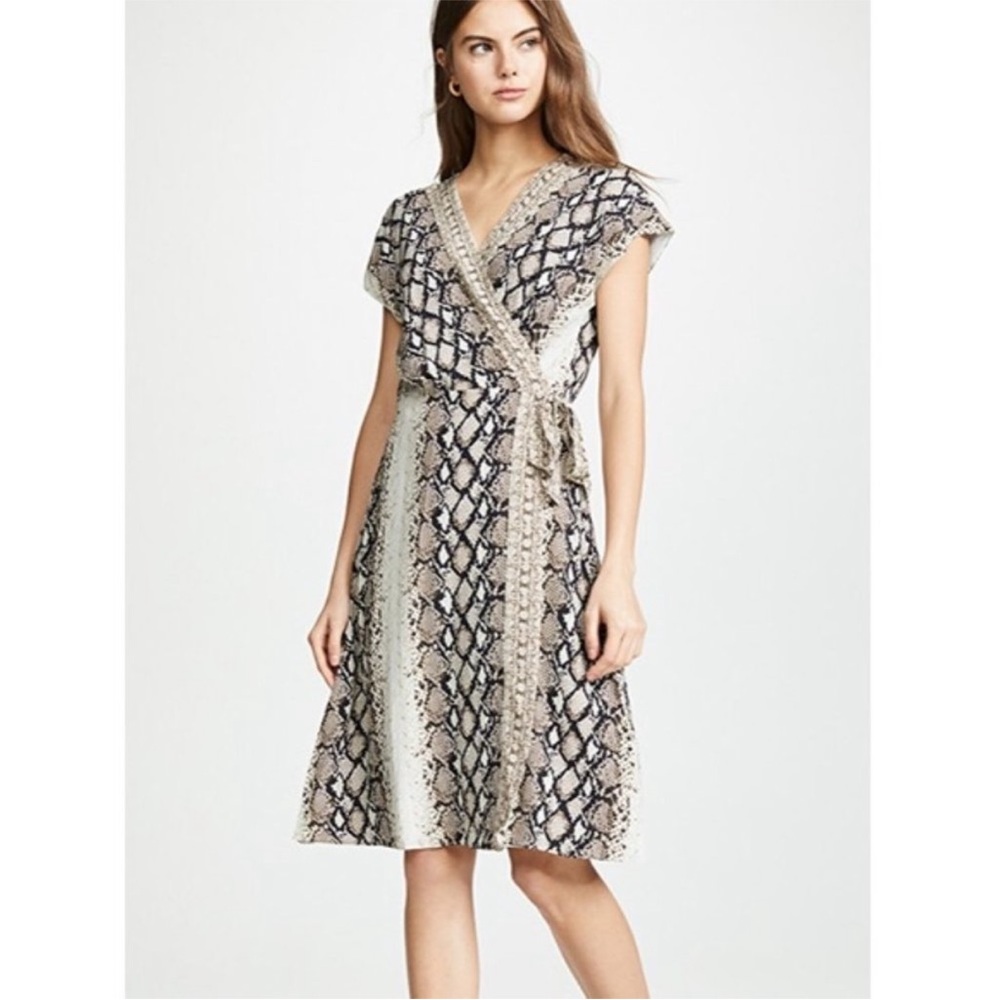 Joie Bethwyn Snake Print Midi Wrap Dress size xs